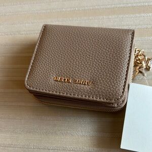 Anne Klein Truffle Textured Wallet with Gold Logo and charms on zipper NWT